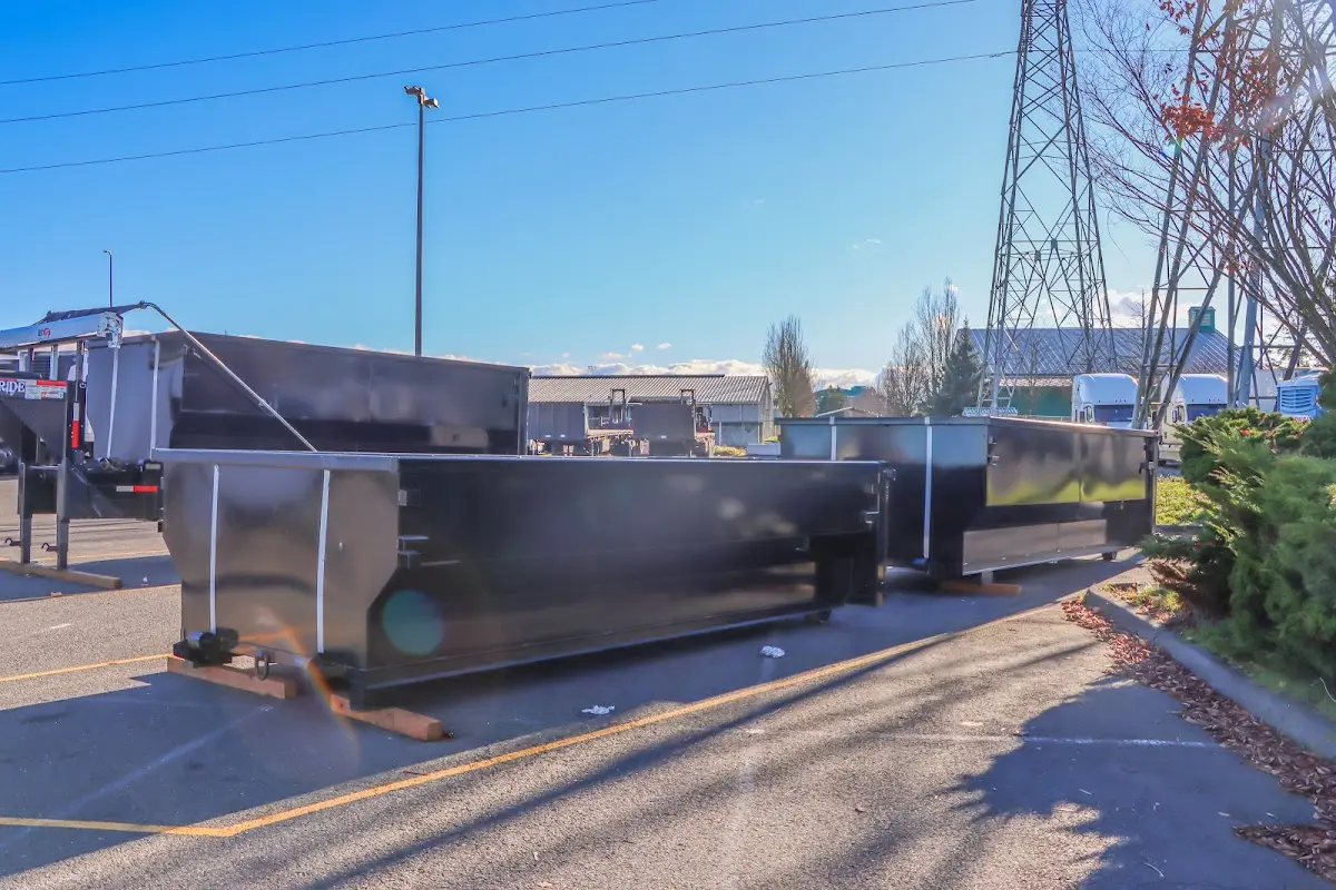 Roll-off dumpster ready for waste disposal at job site for Estate Cleanout Dumpster Rental in Grandville